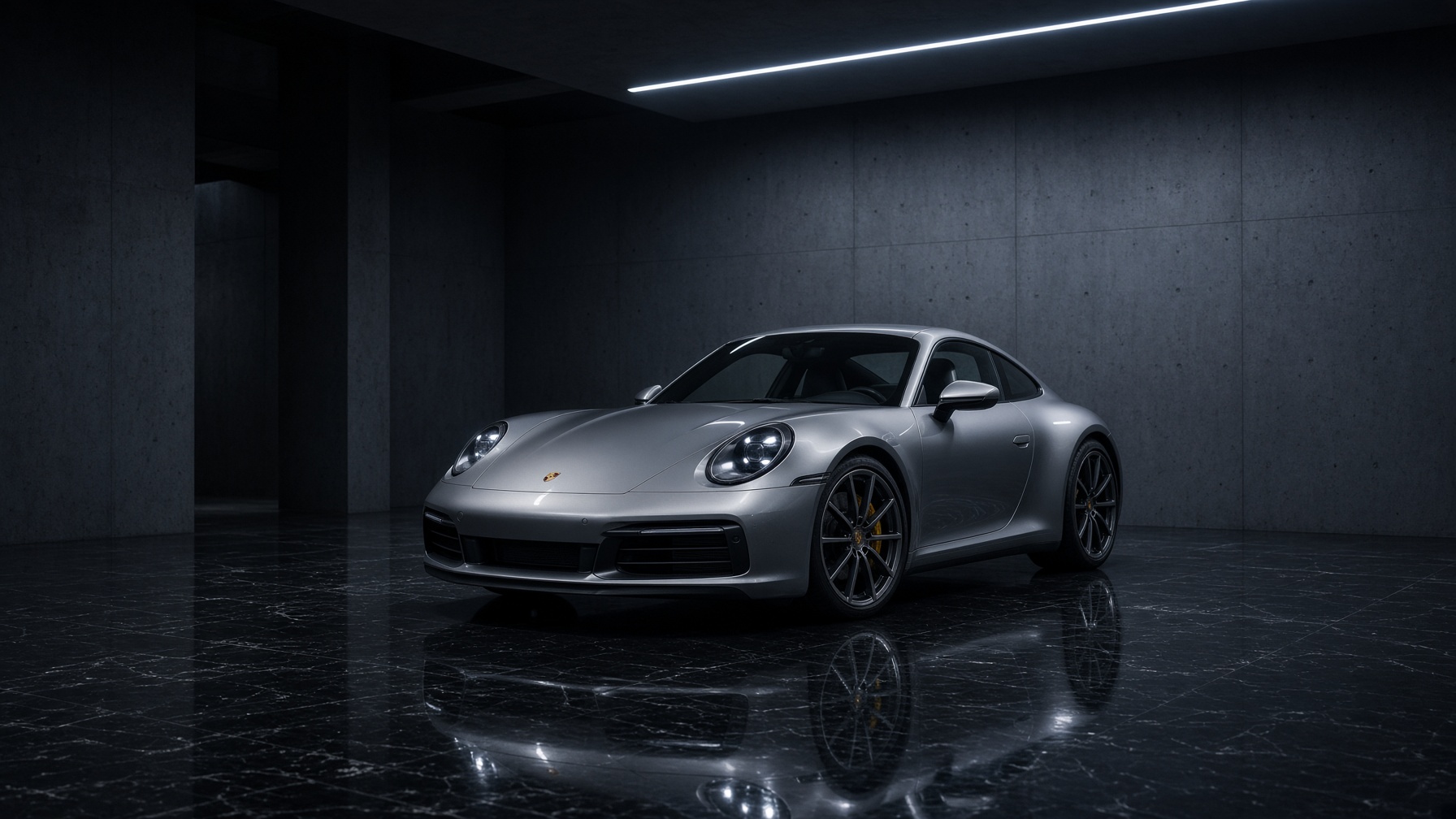 Showroom ORIGINE, Porsche 911 argentée